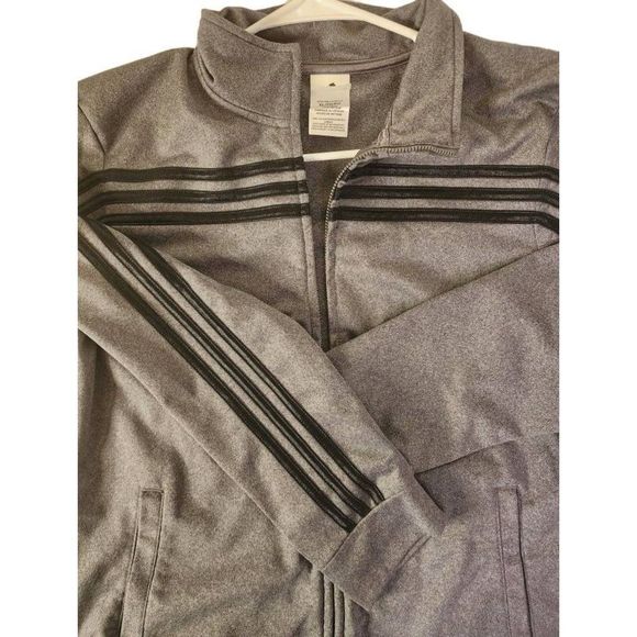 Adidas Adidas boys gray stripe jacket size XL 18/20 - Picture 5 of 6